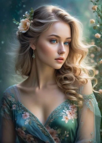 celtic woman,girl in flowers,faery,beautiful girl with flowers,fantasy portrait,faerie,fantasy picture,romantic portrait,flower background,jessamine,spring background,portrait background,floral background,mystical portrait of a girl,springtime background,elven flower,fairy queen,fantasy art,spring leaf background,mermaid background,Illustration,Paper based,Paper Based 11