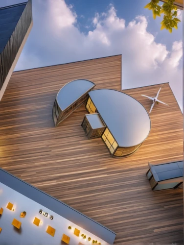roof domes,sky apartment,futuristic architecture,3d rendering,sky space concept,crown render,jewelry（architecture）,modern architecture,roof plate,roof landscape,roof panels,render,metal cladding,folding roof,penthouse apartment,walt disney concert hall,dish antenna,facade panels,weathervane design,luxury hotel,Photography,General,Realistic