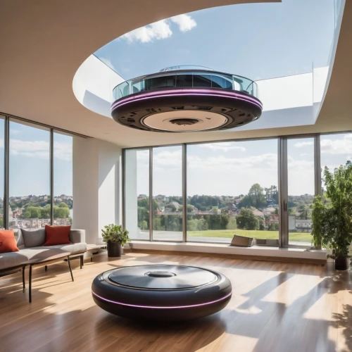 ufo interior,smart home,sky apartment,musical dome,penthouse apartment,futuristic architecture,smart house,round house,modern decor,interior modern design,inflatable ring,round window,daylighting,modern living room,ceiling fixture,contemporary decor,modern room,smarthome,circular staircase,home automation,Photography,General,Realistic
