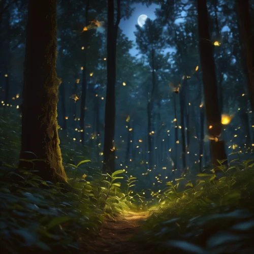 fireflies,fairy forest,forest of dreams,enchanted forest,firefly,elven forest,forest path,fairy lanterns,forest glade,fairytale forest,forest floor,forest walk,fairy world,the forest,the mystical path,forest,the woods,faery,fantasy picture,enchanted,Photography,General,Natural