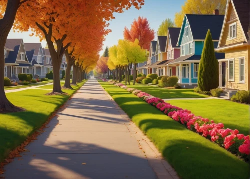 houses clipart,maple road,autumn background,one autumn afternoon,chestnut avenue,home landscape,townhouses,fall landscape,neighborhood,autumn scenery,aaa,aurora village,autumn morning,autumn landscape,autumn idyll,autumn day,row of houses,autumn walk,suburbs,meadow rues,Conceptual Art,Sci-Fi,Sci-Fi 12