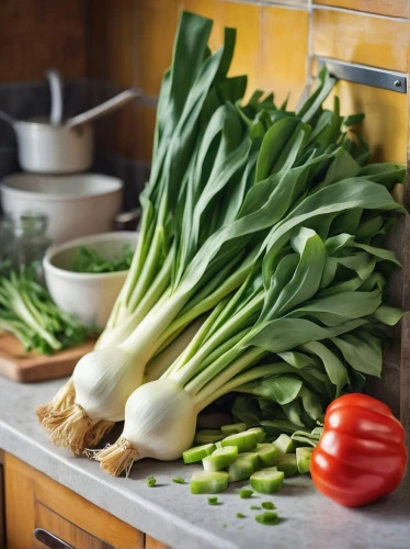 pak-choi,spring onion,spring onions,leek,stir-fried morning glory,vegetable pan,leek soup,cooking vegetables,kangkong,cruciferous vegetables,scallion,kohlrabi,celtuce,fresh vegetables,calçot,fennel,daikon,crate of vegetables,green dragon vegetable,vegetable broth,Conceptual Art,Oil color,Oil Color 24