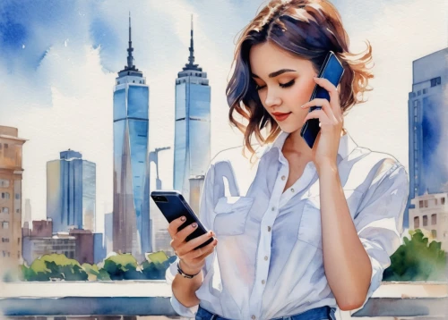 woman holding a smartphone,alipay,mobile phone,world digital painting,white-collar worker,telephony,bussiness woman,cellular phone,cellular network,using phone,e-mobile,telephone operator,video-telephony,mobile banking,telecommunication,mobile application,mobile device,telecommunications,the app on phone,women in technology,Illustration,Paper based,Paper Based 25