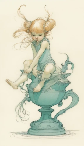 teacup,little girl in wind,tureen,bird bath,churning,child fairy,girl with cereal bowl,alice,tumbling doll,water nymph,floating island,dryad,rosa ' the fairy,little girl twirling,watercolor tea,little girl fairy,whirling,tea cup fella,music box,the sea maid,Illustration,Paper based,Paper Based 17