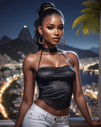 ebony,maria bayo,lira,portrait background,cuba background,damiana,ghana,rosa ' amber cover,custom portrait,tiana,world digital painting,rio,santana,nigeria woman,south african,brazilianwoman,liberia,rio de janeiro,black skin,dominica,Conceptual Art,Fantasy,Fantasy 17