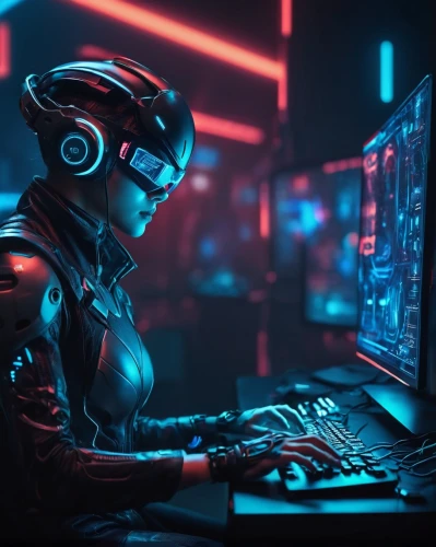 cyber,cyberpunk,girl at the computer,cyber glasses,operator,lan,computer game,cyberspace,computer freak,computer,cyber crime,computer games,man with a computer,neon human resources,gaming,gamer zone,computer art,hacking,computer room,gamer,Conceptual Art,Sci-Fi,Sci-Fi 03