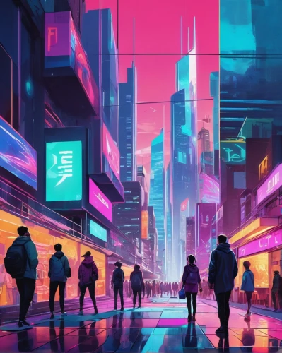 cyberpunk,colorful city,neon arrows,cityscape,tokyo city,futuristic,shinjuku,neon,vapor,80's design,tokyo,urban,futuristic landscape,80s,hong kong,neon colors,dystopian,neon ghosts,neon lights,cyber,Conceptual Art,Daily,Daily 21