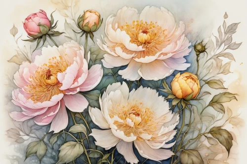 watercolor roses,watercolor floral background,watercolor flowers,peonies,watercolor roses and basket,peony bouquet,peony,rose flower illustration,watercolour flowers,floral digital background,flower painting,flowers png,peony frame,watercolor flower,chinese peony,flower illustration,paper flower background,floral background,common peony,japanese floral background,Illustration,Retro,Retro 25