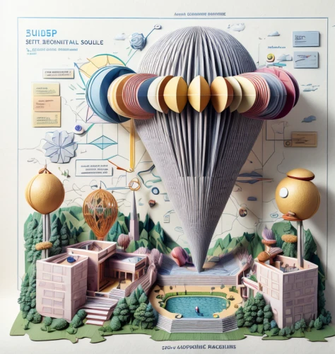 gas balloon,captive balloon,hot-air-balloon-valley-sky,atomic bomb,atomic age,balloon hot air,placemat,ballooning,flying saucer,airspace,satellites,cluster ballooning,aerostat,airships,earth station,mushroom cloud,parachutes,scale model,nuclear power plant,figure of paragliding