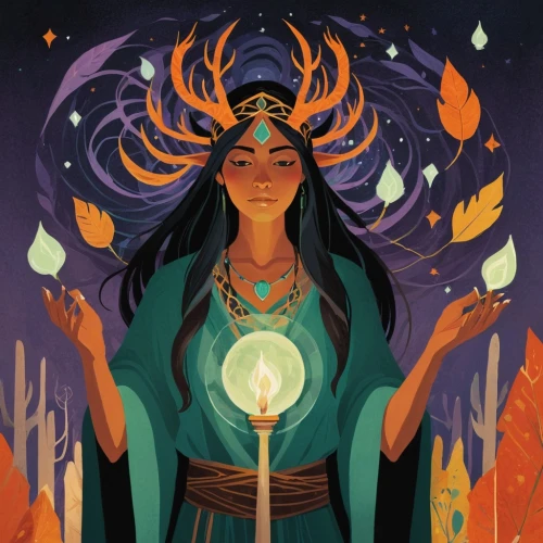 shamanism,priestess,shamanic,zodiac sign libra,sorceress,anahata,the enchantress,zodiac sign gemini,shaman,pachamama,star mother,mother earth,flame spirit,light bearer,torch-bearer,druid,warrior woman,tarot,elven,zodiac sign leo,Illustration,Vector,Vector 08