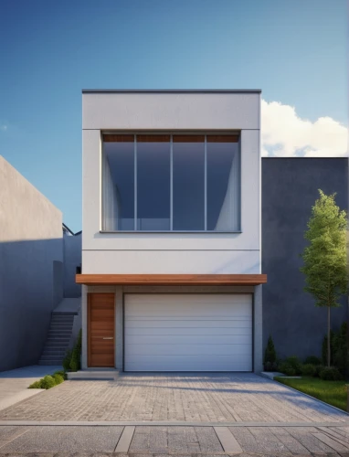 garage door,modern house,3d rendering,modern architecture,render,contemporary,stucco frame,modern style,folding roof,smart home,house purchase,frame house,floorplan home,residential house,exterior decoration,mid century house,metal cladding,residential property,house drawing,house shape,Photography,General,Realistic