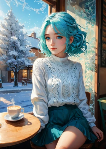 winter background,winter dress,winterblueher,winter dream,winter morning,winter,in the winter,winter clothes,woman at cafe,winter clothing,coffee background,winter drink,coffee shop,winter festival,cafe,turquoise wool,cappuccino,snow scene,turquoise,early winter,Unique,Paper Cuts,Paper Cuts 01