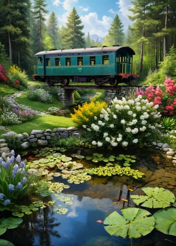 green train,wooden train,idyllic,flower car,train ride,flower painting,eurobahn,train of thought,train,the train,electric train,splendor of flowers,amtrak,private railway,special train,azaleas,train way,old train,railway carriage,springtime background,Photography,General,Natural