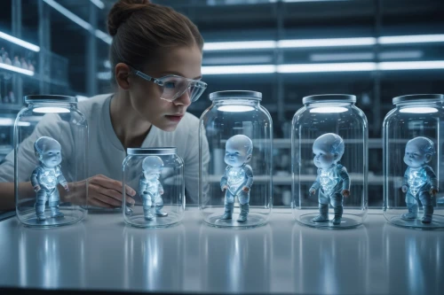 women in technology,researchers,spy-glass,scientist,biotechnology research institute,lab,natural scientists,researcher,laboratory,reagents,neon human resources,female doctor,science-fiction,chemical laboratory,biologist,aluminum,science fiction,dna,test tubes,figurines,Photography,General,Natural