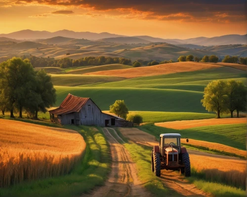 farm landscape,rural landscape,farm background,farm tractor,countryside,meadow landscape,farmland,tuscany,agriculture,home landscape,landscape background,rural,tractor,agricultural,country road,rolling hills,beautiful landscape,wheat field,wheat fields,country side,Art,Classical Oil Painting,Classical Oil Painting 22