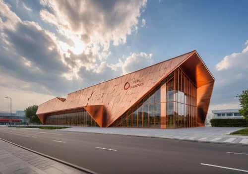 corten steel,qlizabeth olympic park,metal cladding,danube centre,performing arts center,berlin philharmonic orchestra,hongdan center,mclaren automotive,zagreb auto show 2018,bydgoszcz,convention center,christ chapel,new building,tempodrom,katowice,olympia ski stadium,chelidonium,glass facade,kettunen center,copper,Photography,General,Realistic