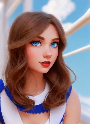 painter doll,disney rose,disney character,sailor,princess anna,digital painting,alice,female doll,girl on the boat,doll's facial features,artist doll,scarlet sail,world digital painting,delta sailor,the sea maid,jasmine blue,at sea,blue and white,barbie,fantasy portrait,Common,Common,Cartoon