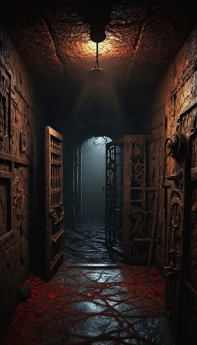 catacombs,creepy doorway,dungeon,dark cabinetry,play escape game live and win,hall of the fallen,live escape game,crypt,wine cellar,a dark room,cellar,basement,mortuary temple,chamber,hallway,mausoleum ruins,3d render,abandoned room,dungeons,penumbra,Illustration,Black and White,Black and White 09