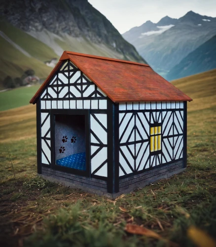 miniature house,alpine hut,mountain hut,little house,syringe house,fairy house,house in mountains,mountain huts,bird house,a chicken coop,lonely house,wood doghouse,house in the mountains,icelandic houses,pigeon house,small house,snow house,birdhouse,cube house,fairy door,Small Objects,Outdoor,Swiss Landscapes
