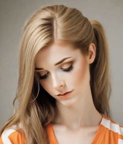 realdoll,orange,caramel color,blond girl,orange color,blonde girl,artificial hair integrations,blonde woman,lace wig,smooth hair,long blonde hair,doll's facial features,beautiful young woman,orange half,tying hair,cool blonde,golden haired,peach color,hairstyle,young woman,Photography,Natural