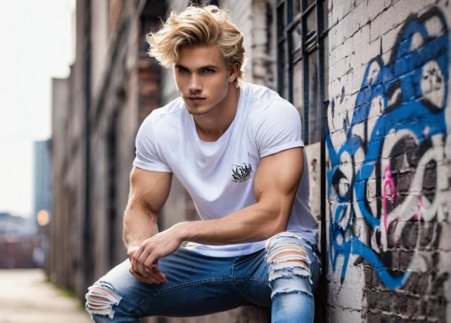 cool blonde,long blonde hair,austin stirling,male model,austin morris,blond hair,hairy blonde,blonde hair,ryan navion,codes,jeans background,christian berry,ripped jeans,alex andersee,blond,boy model,skater,lincoln blackwood,white clothing,white shirt,Illustration,Retro,Retro 13