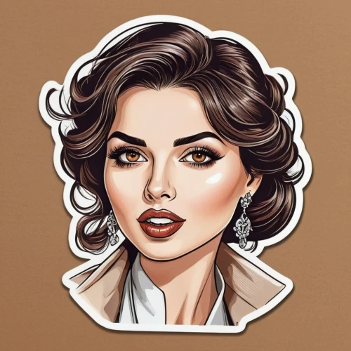 vector illustration,retro 1950's clip art,fashion vector,rockabella,vector art,vector graphic,retro woman,kim,clipart sticker,sofia,audrey,dribbble,marilyn,coffee icons,blogger icon,marina,linkedin icon,candela,vector girl,retro pin up girl,Unique,Design,Sticker