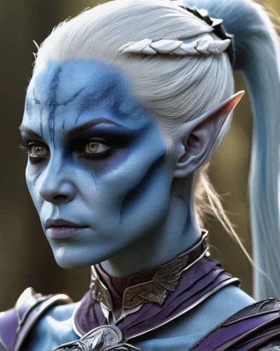 violet head elf,dark elf,male elf,blue enchantress,white walker,avatar,elven,elf,winterblueher,smurf,blue bonnet,mystique,sterntaler,ice queen,mean bluish,female warrior,holly blue,bluesteel,heroic fantasy,valerian,Photography,General,Realistic