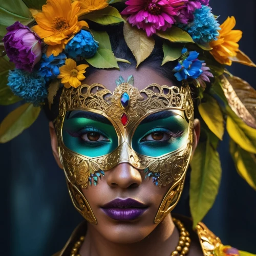 venetian mask,brazil carnival,gold mask,masquerade,golden mask,face paint,asian costume,balinese,the festival of colors,indian bride,headdress,the carnival of venice,sinulog dancer,indian woman,indian headdress,headpiece,warrior woman,mystical portrait of a girl,polynesian girl,fairy peacock,Photography,Artistic Photography,Artistic Photography 08