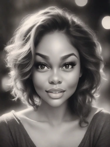 african american woman,ester williams-hollywood,animated cartoon,world digital painting,havana brown,digital painting,airbrushed,nigeria woman,bjork,fantasy portrait,black woman,digital art,caricature,doll's facial features,retouching,brandy,artificial hair integrations,romantic portrait,hollywood actress,caricaturist,Photography,Cinematic