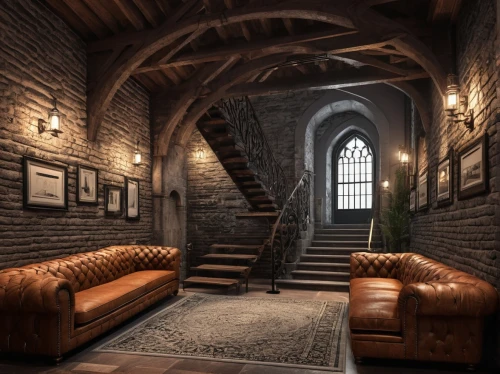 loft,medieval architecture,winding staircase,wooden beams,wine cellar,3d rendering,staircase,wooden stairs,interior design,attic,stone stairway,stone stairs,interiors,stairs,outside staircase,dracula's birthplace,hallway,3d render,luxury home interior,interior decoration,Illustration,Black and White,Black and White 04