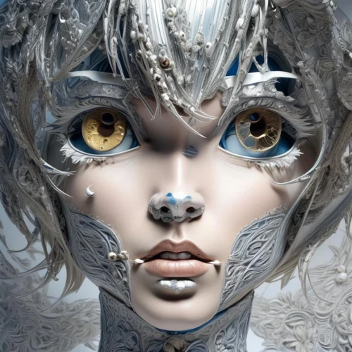 the snow queen,ice queen,masquerade,ice princess,suit of the snow maiden,fantasy portrait,crystalline,fantasy art,silvery blue,silvery,fractalius,ice crystal,silver,the carnival of venice,white rose snow queen,fantasy woman,masque,silver blue,humanoid,pierrot