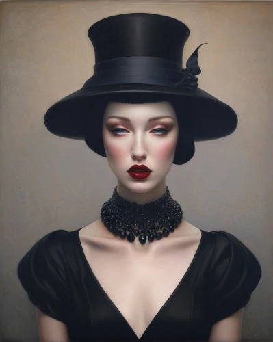 black hat,the hat of the woman,bowler hat,woman's hat,the hat-female,gothic portrait,victorian lady,art deco woman,top hat,leather hat,girl wearing hat,stovepipe hat,hat vintage,ladies hat,womans hat,gothic woman,women's hat,gothic fashion,hat retro,lady of the night,Conceptual Art,Daily,Daily 22