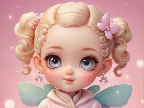 little girl fairy,doll's facial features,cute cartoon character,child fairy,vintage doll,kewpie doll,female doll,rosa ' the fairy,girl doll,fairy tale character,artist doll,tumbling doll,rosa 'the fairy,porcelain doll,doll face,fairy,kewpie dolls,porcelain dolls,painter doll,doll paola reina,Illustration,Realistic Fantasy,Realistic Fantasy 09