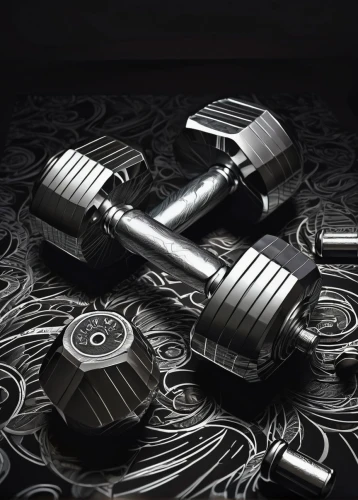 pair of dumbbells,dumbbells,dumbell,dumbbell,crankshaft,mechanical puzzle,spiral bevel gears,bevel gear,weightlifting machine,automotive piston,weights,weight plates,bicycle drivetrain part,coil spring,automotive engine part,workout equipment,meat tenderizer,derailleur gears,rolls-royce,automotive air manifold,Illustration,Black and White,Black and White 05
