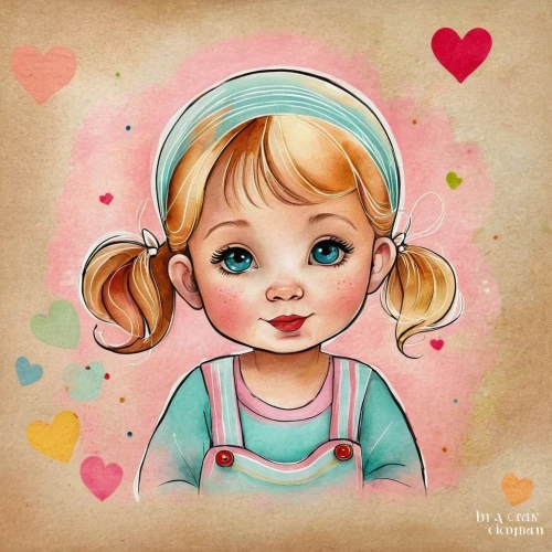 kids illustration,cute cartoon character,painter doll,child portrait,watercolor baby items,little girl in pink dress,girl portrait,child girl,girl drawing,girl in overalls,little girl,colorful heart,nora,little girl fairy,color pencil,painted hearts,gingerbread girl,artist doll,bonbon,vintage doll,Illustration,Abstract Fantasy,Abstract Fantasy 10