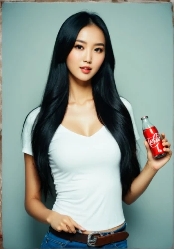 asian woman,asian girl,coca cola,asian,coca-cola,woman eating apple,korean,youtube card,miss vietnam,coca,asian semi-longhair,cola,diet icon,on a red background,vintage asian,phuquy,asian culture,oil cosmetic,red background,vietnamese