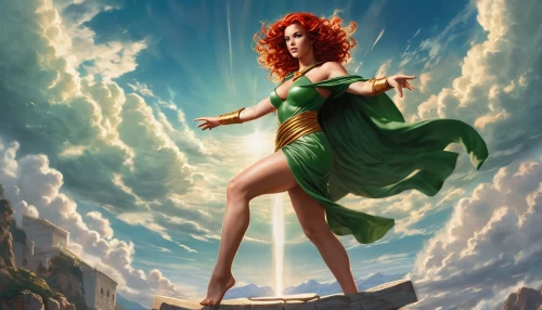 merida,transistor,celtic woman,ariel,celtic queen,maureen o'hara - female,fantasy picture,sorceress,the enchantress,fantasy woman,fantasy art,queen of liberty,rusalka,goddess of justice,fae,lady justice,fairies aloft,fantasy portrait,tightrope walker,siren,Art,Classical Oil Painting,Classical Oil Painting 02
