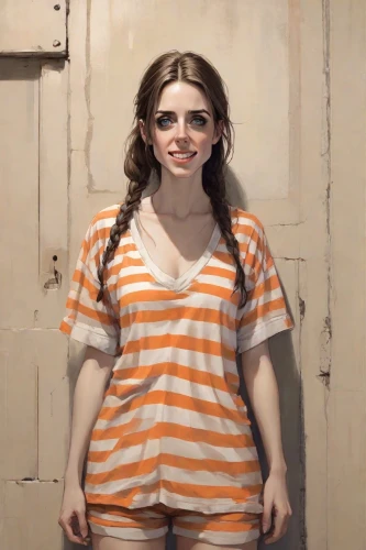 horizontal stripes,mime artist,girl in overalls,striped background,digital compositing,mime,clementine,the girl's face,girl in a historic way,girl in t-shirt,character animation,prisoner,a wax dummy,portrait of a girl,optical ilusion,the girl in nightie,lori,see-through clothing,pigtail,girl with cereal bowl,Digital Art,Comic