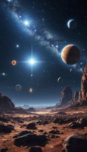planets,alien planet,planetary system,alien world,exoplanet,space art,astronomy,celestial bodies,the solar system,galilean moons,extraterrestrial life,planet alien sky,inner planets,starscape,solar system,planet eart,planet mars,binary system,the universe,universe,Photography,General,Realistic