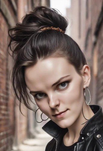 daisy jazz isobel ridley,artificial hair integrations,updo,management of hair loss,female model,pony tail,mohawk hairstyle,asymmetric cut,pompadour,bun mixed,woman face,bun,portrait background,portrait photographers,punk,beatnik,attractive woman,chignon,mohawk,layered hair,Photography,Cinematic