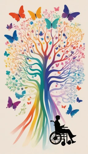 inclusion,wheelchair,the physically disabled,disability,wheelchair sports,with special needs,colorful tree of life,accessibility,disabled person,special needs,motorized wheelchair,wheelchair basketball,wheelchair racing,paraplegic,disabled sports,caregiver,wheelchair rugby,bicycles,harmony of color,rainbow jazz silhouettes,Illustration,Vector,Vector 07