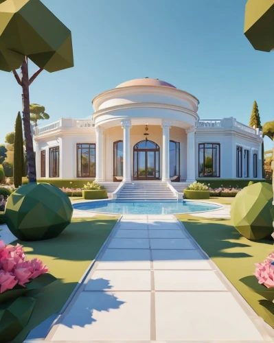 mansion,luxury home,luxury property,pool house,holiday villa,3d rendering,3d render,luxury real estate,country estate,render,bungalow,large home,3d rendered,beautiful home,conservatory,villa,modern house,roof landscape,crown render,private house,Unique,3D,Low Poly