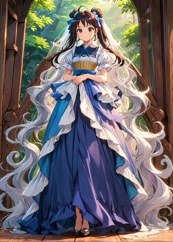 hanbok,sun bride,jasmine blue,jasmine blossom,azalea,portrait background,cg artwork,ball gown,silver wedding,vanessa (butterfly),hydrangea background,bridal veil,wedding dress,cinderella,goddess of justice,erika,euphonium,girl in a long dress,bridal,honolulu,Anime,Anime,Traditional