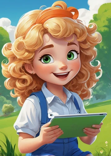 merida,kids illustration,agnes,girl studying,children's background,cute cartoon character,angelica,child's diary,illustrator,madeleine,girl drawing,game illustration,child with a book,bookkeeper,holding ipad,montessori,cynthia (subgenus),child portrait,nora,fluffy diary,Unique,Design,Character Design