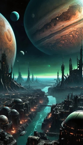 futuristic landscape,alien planet,alien world,sci fiction illustration,fantasy landscape,space art,terraforming,sci fi,exoplanet,scifi,sci-fi,sci - fi,lunar landscape,gas planet,planet eart,post-apocalyptic landscape,federation,planets,science fiction,planet alien sky,Illustration,Realistic Fantasy,Realistic Fantasy 47