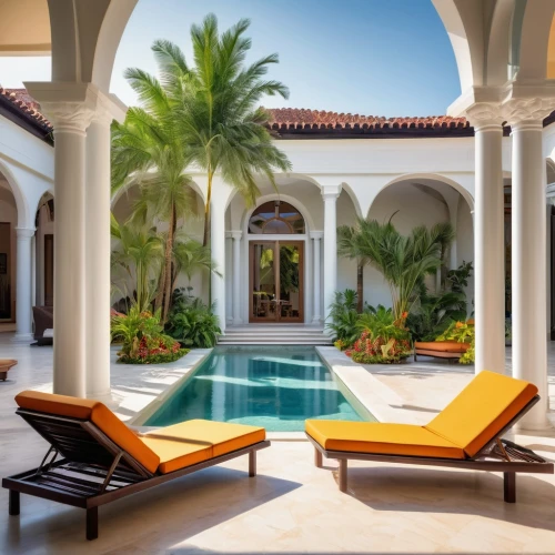 patio furniture,outdoor furniture,cabana,holiday villa,luxury property,pool house,royal palms,florida home,moroccan pattern,riad,hacienda,luxury home,luxury home interior,spanish tile,morocco,luxury real estate,courtyard,beautiful home,tropical house,date palms,Art,Classical Oil Painting,Classical Oil Painting 43