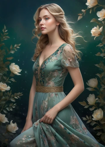 jessamine,celtic woman,mermaid background,fairy queen,celtic queen,fairy tale character,fantasy portrait,rosa 'the fairy,rusalka,faerie,fantasy picture,faery,the blonde in the river,water nymph,cinderella,enchanting,the sea maid,world digital painting,fairy peacock,zodiac sign libra,Art,Artistic Painting,Artistic Painting 29