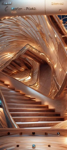 winding staircase,copper tape,playground slide,corrugated cardboard,kinetic art,laminated wood,wooden construction,wooden pencils,copper,wave wood,wood structure,wooden stair railing,wooden stairs,copper cookware,steinway,plywood,corrugated sheet,the laser cuts,ceiling construction,softwood