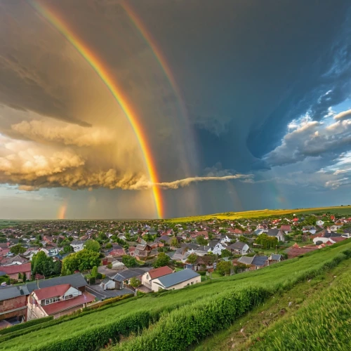 double rainbow,meteorological phenomenon,natural phenomenon,the netherlands,raimbow,atmospheric phenomenon,northern germany,netherlands,dutch landscape,north holland,a thunderstorm cell,polder,münsterland,rainbow,home landscape,storm ray,rainbow colors,landscape photography,ostfriesland,aaa