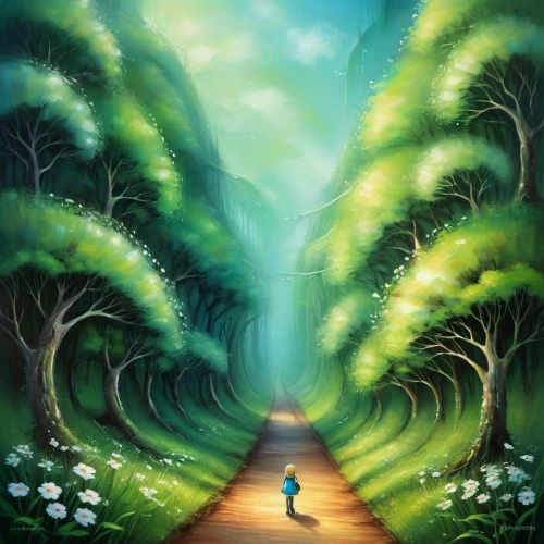 forest path,pathway,forest road,the mystical path,forest of dreams,green forest,the path,tree lined path,fairy forest,forest landscape,enchanted forest,tree grove,road of the impossible,forest background,forest glade,cartoon forest,forest walk,hollow way,animal lane,hiking path,Conceptual Art,Daily,Daily 32